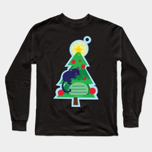 Christmas tag with christmas tree Long Sleeve T-Shirt